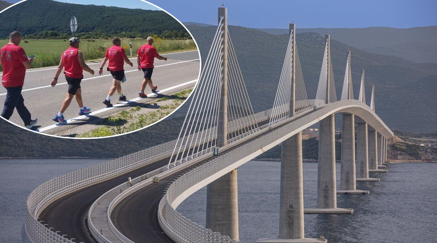 Branitelji iz Varaždina uskoro pješice dolaze do Pelješca: 'Obuća nam se topila na vrelini asfalta'