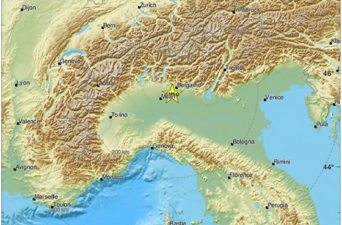 SNAŽAN POTRES U SJEVERNOJ ITALIJI! Epicentar nedaleko Bergama