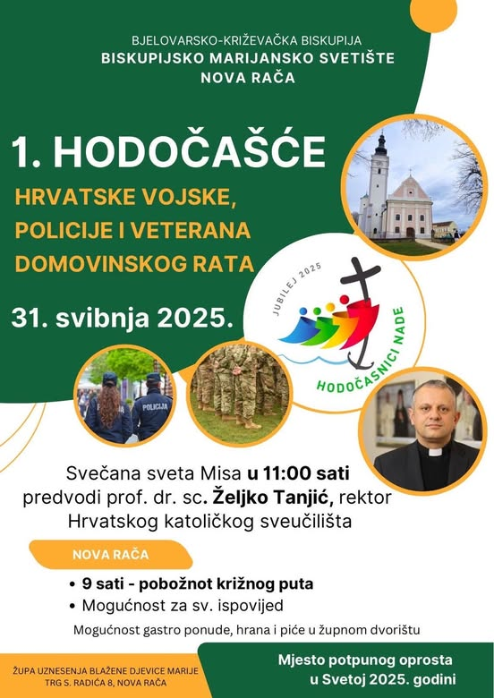 Prvo hodočašće Hrvatske vojske, policije i veterana Domovinskog rata u Marijansko svetište Nova Rača