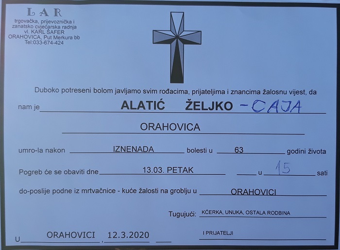 Posljednji pozdrav ratniku - Željko Alatić - Caja