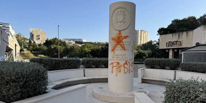 Vandali ponovo oskrnavili spomenik IX. bojne HOS-a u Splitu: Petokraka i natpis 'fašisti' osvanuli na murale