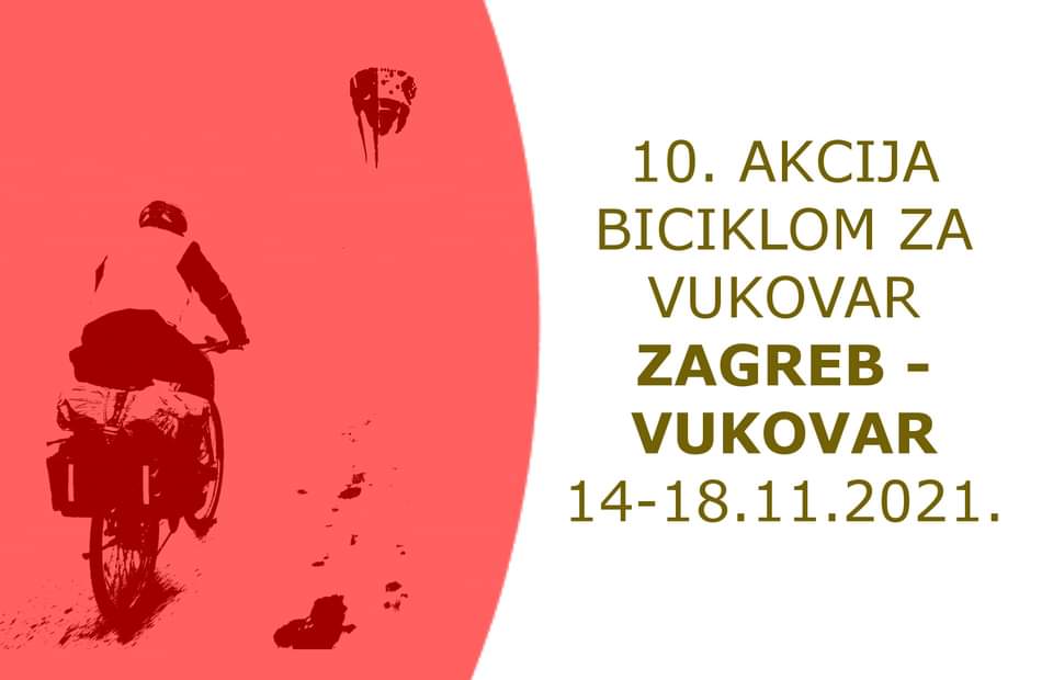 Ispratimo biciklistički maraton Zagreb - Vukovar - 10. akciju "Biciklom za Vukovar", u nedjelju, 14. studenoga 2021. godine