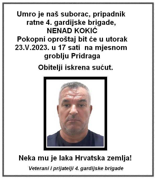 Tragična smrt hrabrog branitelja i zaštitara potresa Zadar