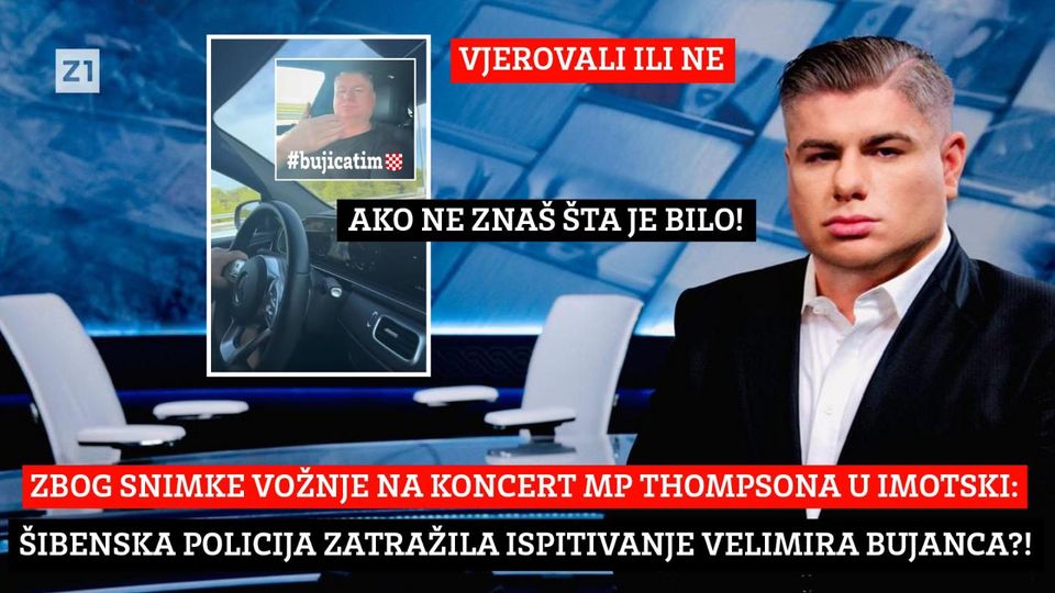 Velimir Bujanec dao iskaz policiji radi prijave koja je podnijeta Policijskoj upravi Šibensko-kninskoj, a sve zbog objavljene snimke iz automobila