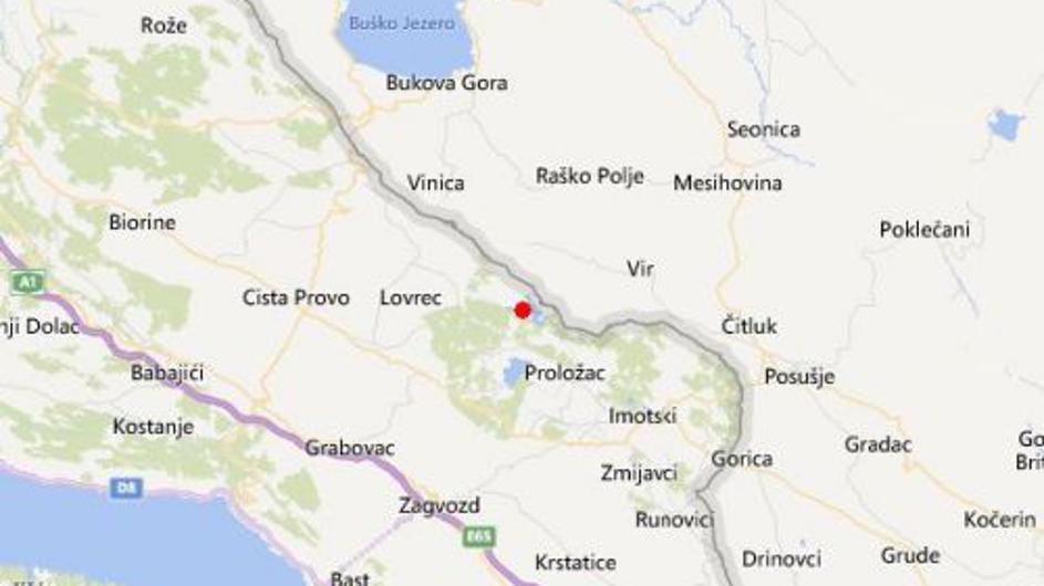 Potres jačine 3,3 tresao kod Imotskog u novogodišnjoj noći