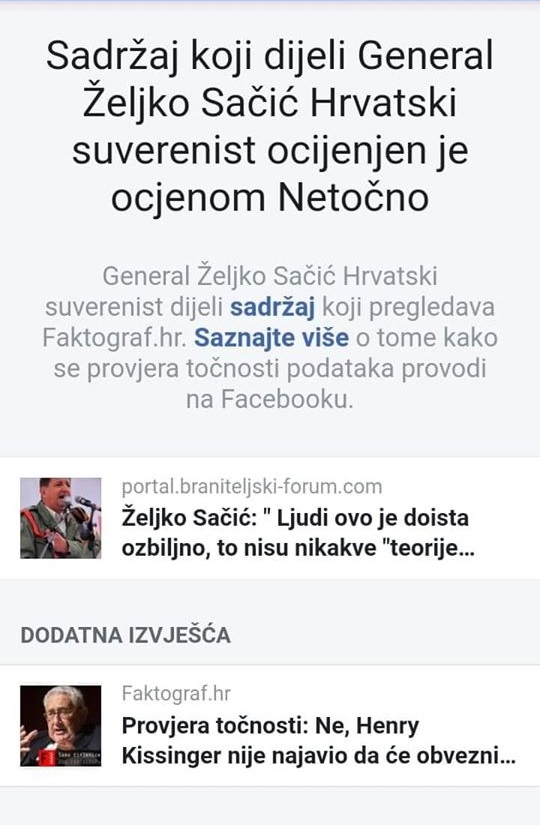 Željko Sačić: Faktograf,. ..srami te se...lažete o meni,neobjektivno me "ocjenjuje" te osobno i politički diskreditirate