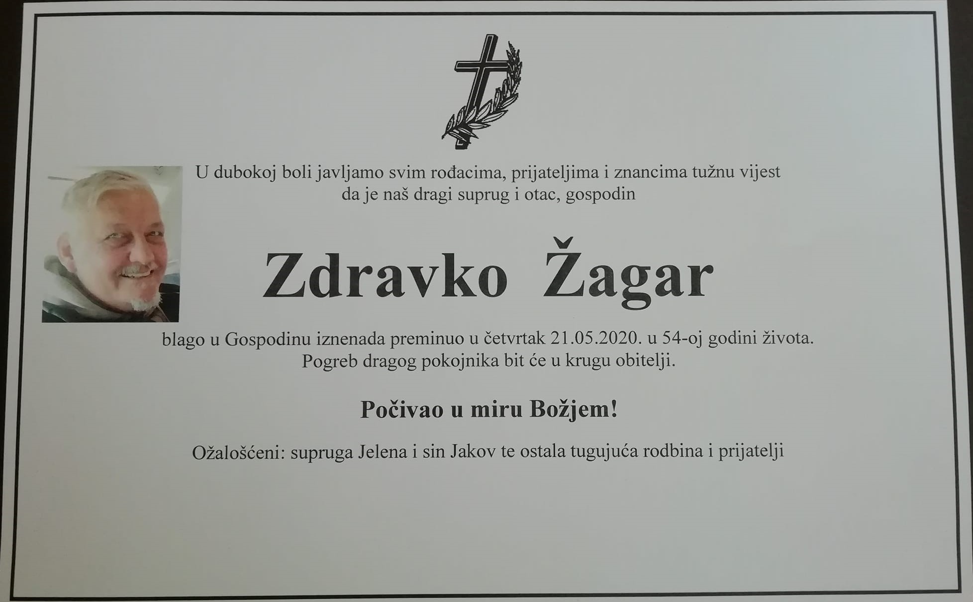 Posljednji pozdrav - Zdravko Žagar