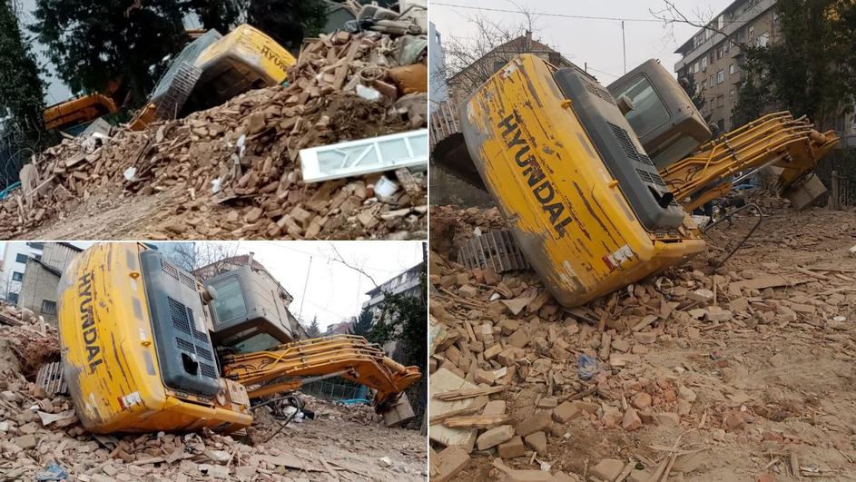 Bager se prevrnuo u Zagrebu: 'Strovalio se u podrum kuće'