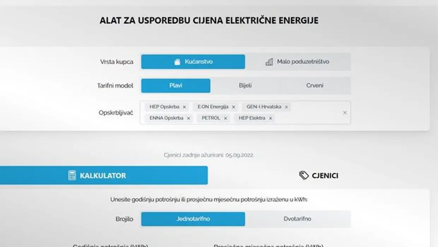 Od danas postoji kalkulator koji vam uspoređuje cijene struje