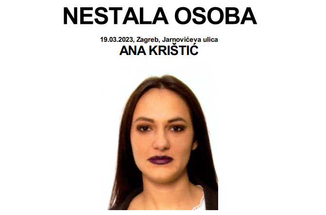 Nestala 27-godišnjakinja Ana Krištuć. Policija moli za pomoć!