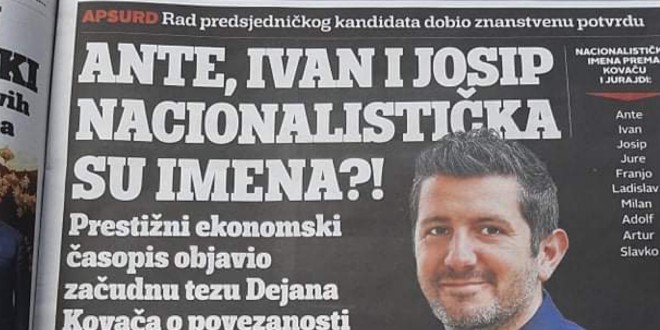 Kovač “ime Ante je ustaško”; Protuđer: To je glupost, kao povezivati sv. Josipa s Josipom zločincem