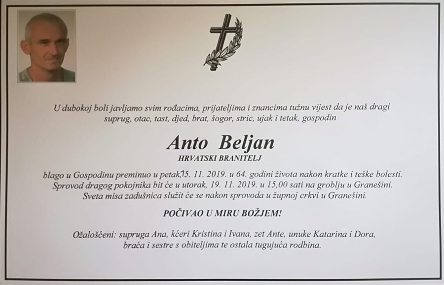 Posljednji pozdrav ratniku - Anto Beljan