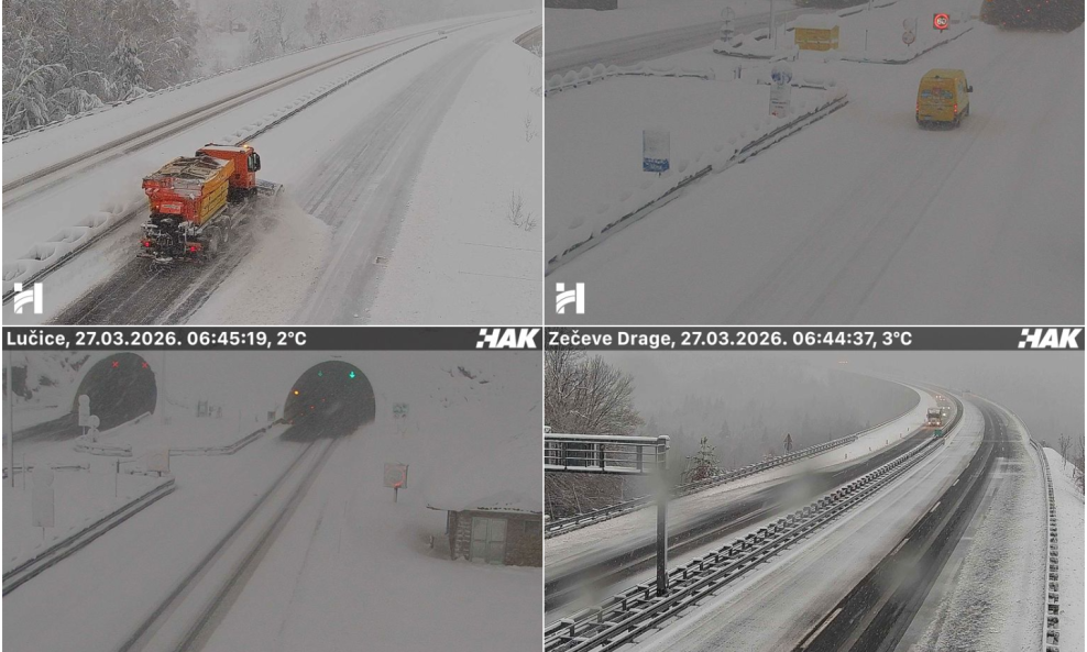 STANJE NA CESTAMA Autoceste zatrpane snijegom, puše orkanski vjetar