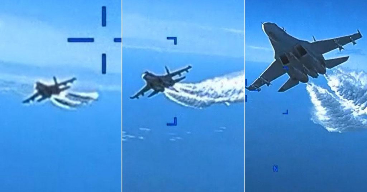 NEVJEROJATNI VIDEO Objavljena snimka incidenta: Pogledajte kako je ruski avion ‘nasrnuo‘ na američki dron