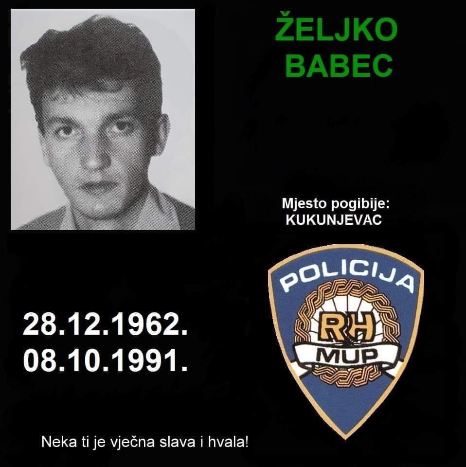 U SPOMEN Željko Babec (28. prosinca 1962. – 8. listopada 1991.) hrvatski branitelj, dragovoljac Domovinskog rata