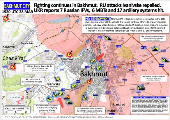 Bitka za Bakhmut - Stanje na bojišnici 28./29. ožujka 2023.g.