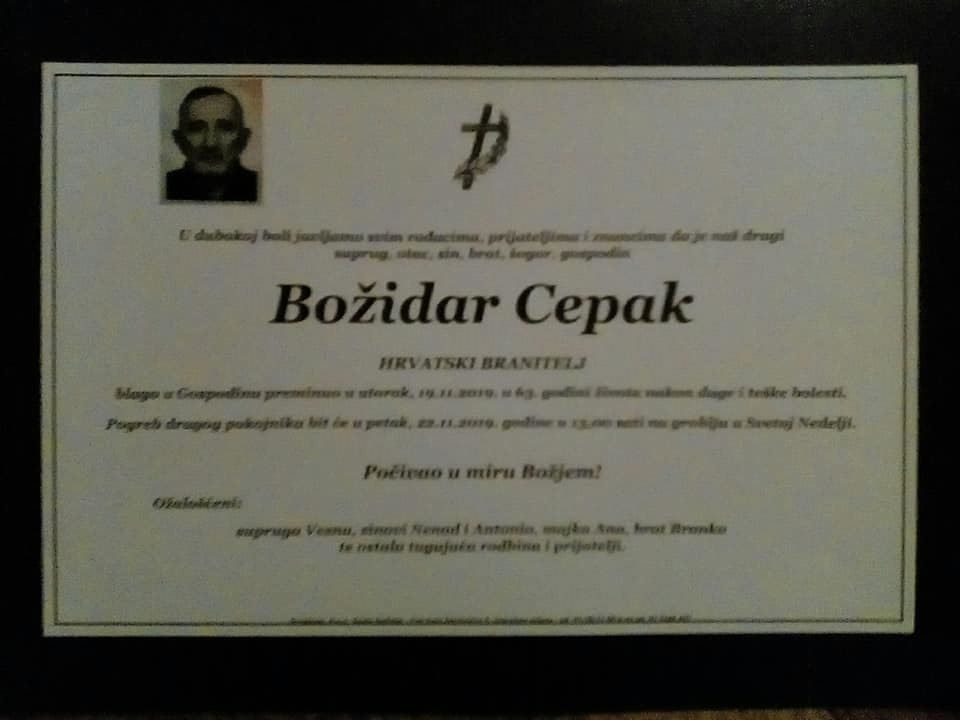 Posljednji pozdrav ratniku - Božidar Cepak