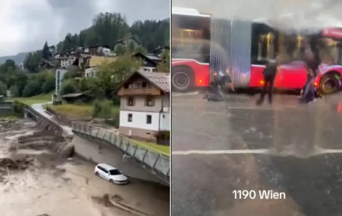 Strašna oluja poharala Austriju: Beč pod vodom, bujice nosile aute kroz skijalište