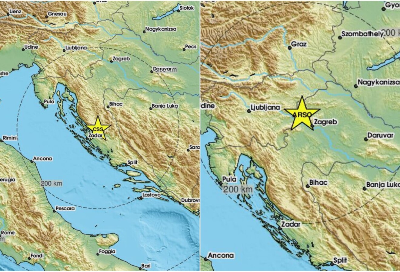 Dvostruki potres u Hrvatskoj: Tlo podrhtavalo kod Zadra i Zagreba