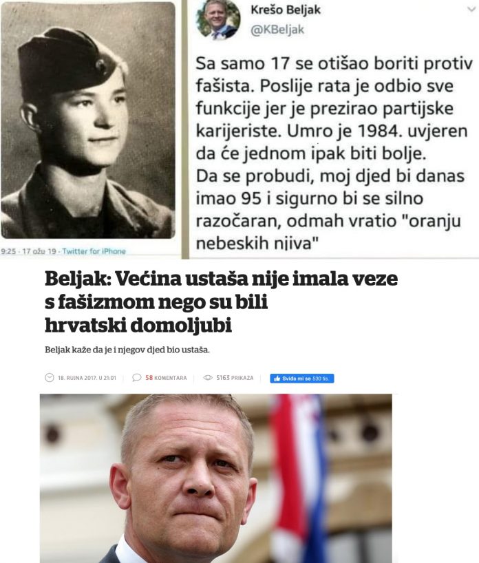 BELJAKOV DJED LANI PREŠAO IZ USTAŠA U PARTIZANE! Pogledajte njegove objave iz 2017. i 2019.!