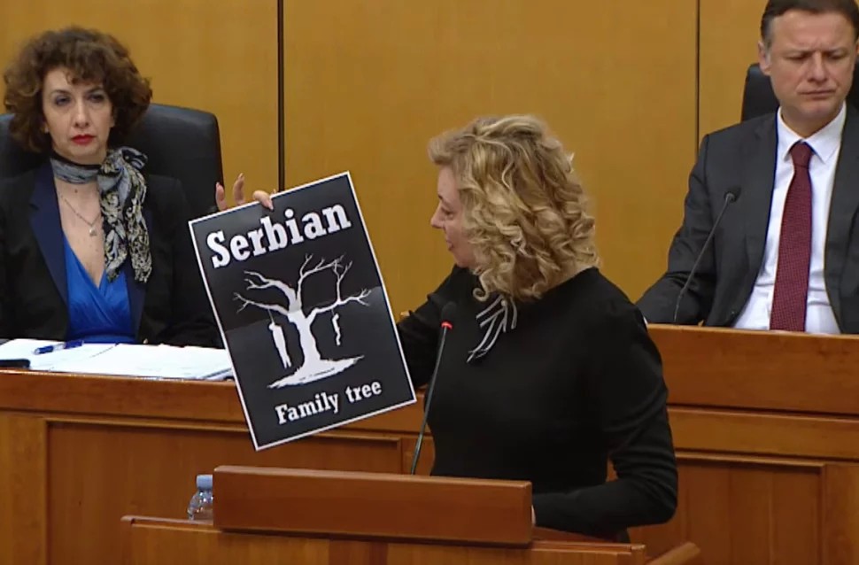 Tanja Domazet Belobrajdić reagirala na današnje izlaganje Dragane Jeckov;  "Budala je budala i na latinici i na ćirilici.Trideset je godina prošlo otkako nitko u Hrvatskom saboru nije izgovorio njihova imena!"