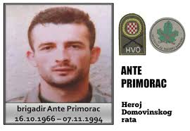 07. studenog 1994. poginuo brigadir ANTE PRIMORAC