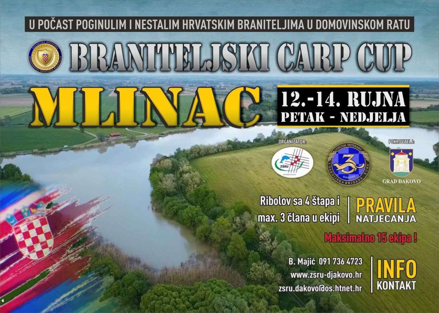 Braniteljski Carp Cup na jezeru Mlinac: Sportsko druženje u čast poginulim i nestalim hrvatskim braniteljima