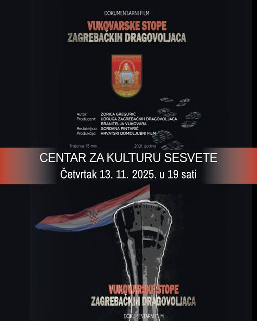 Svečana projekcija dokumentarca o zagrebačkim braniteljima Vukovara – 13. studenoga u Sesvetama