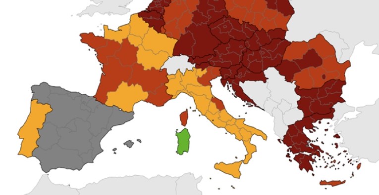 Objavljena nova koronakarta ECDC-a, Hrvatska i dalje tamnocrvena