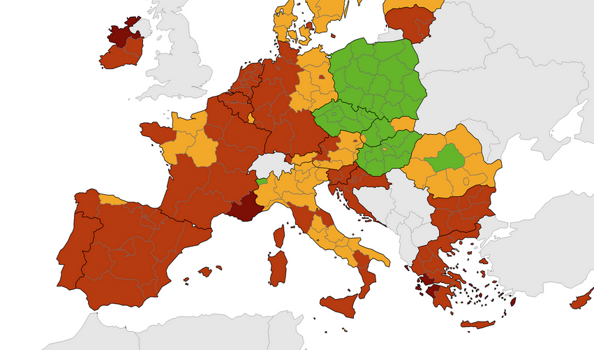 KORONAKARTA ECDC: Cijela Hrvatska se zacrvenila