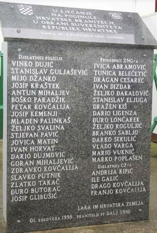 Dogodilo se na današnji dan, 01. Kolovoza 1991.g. - Masakr u Dalju