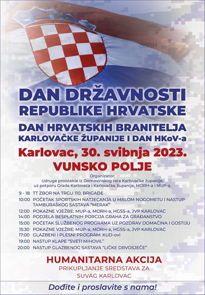 KARLOVAC: DAN DRŽAVNOSTI REPUBLIKE HRVATSKE, DAN HRVATSKIH BRANITELJA KARLOVAČKE ŽUPANIJE I  DAN HRVATSKE KOPNENE VOJSKE