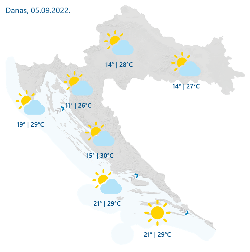 DHMZ: Pretežno sunčano i vrlo toplo, ponegdje i vruće