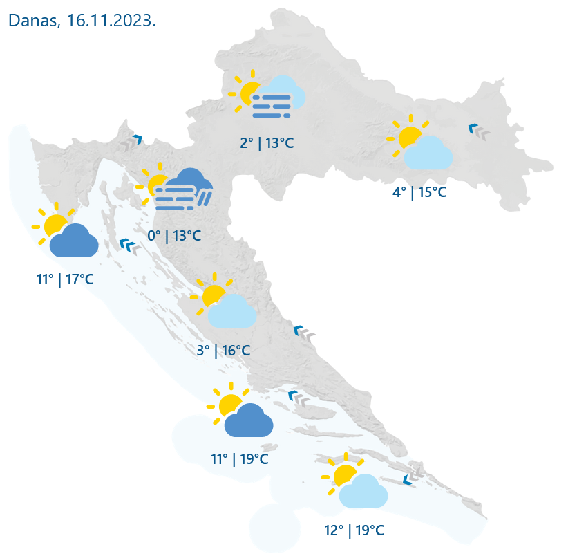 Vremenska prognoza: Pogledajte što nas očekuje danas