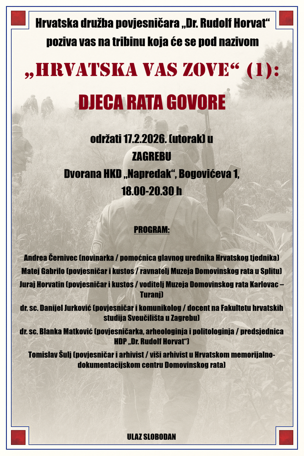 „Djeca rata govore“ i 35 godina poslije – dva dana posvećena istini o Domovinskom ratu