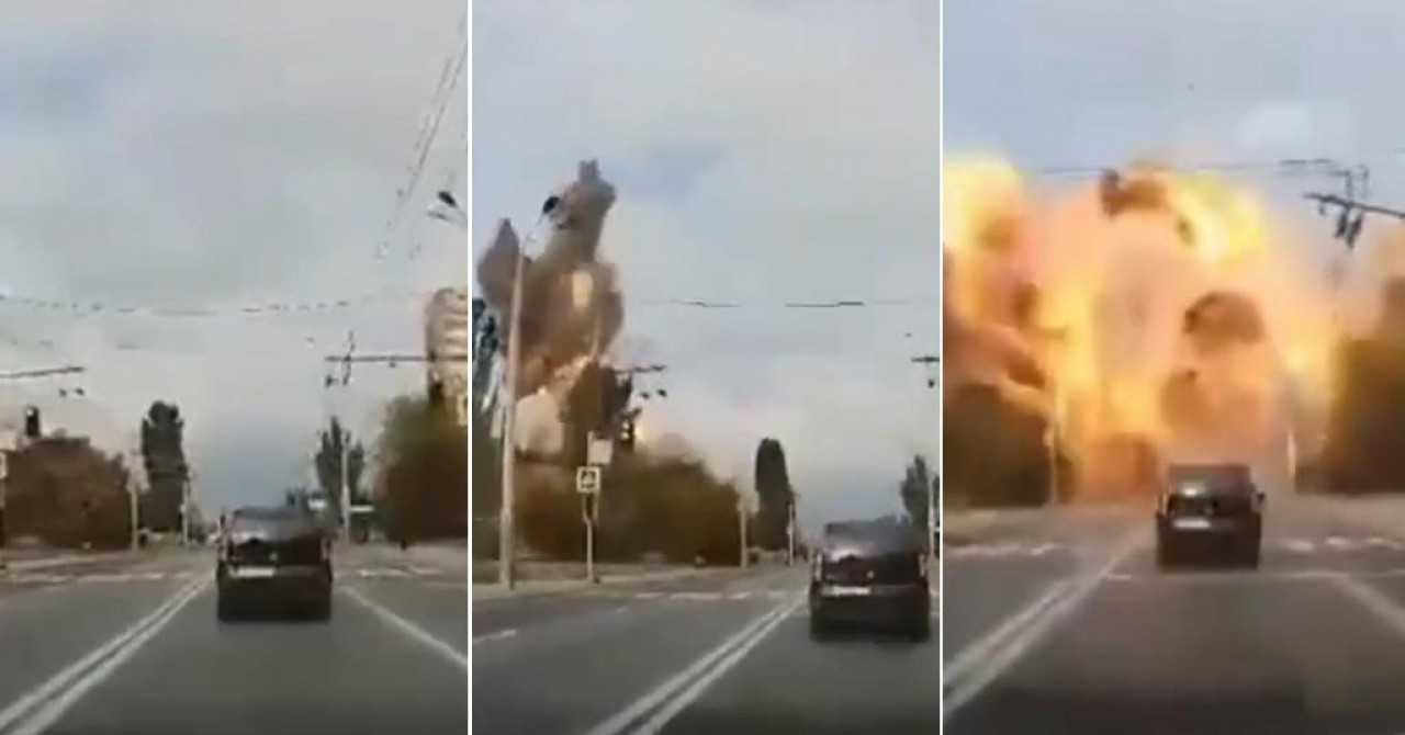 RUSKA ODMAZDA   Snimka koja ledi krv u žilama: Ljudi su stajali na semaforu, a onda je ispred njih u sekundi nastao pakao