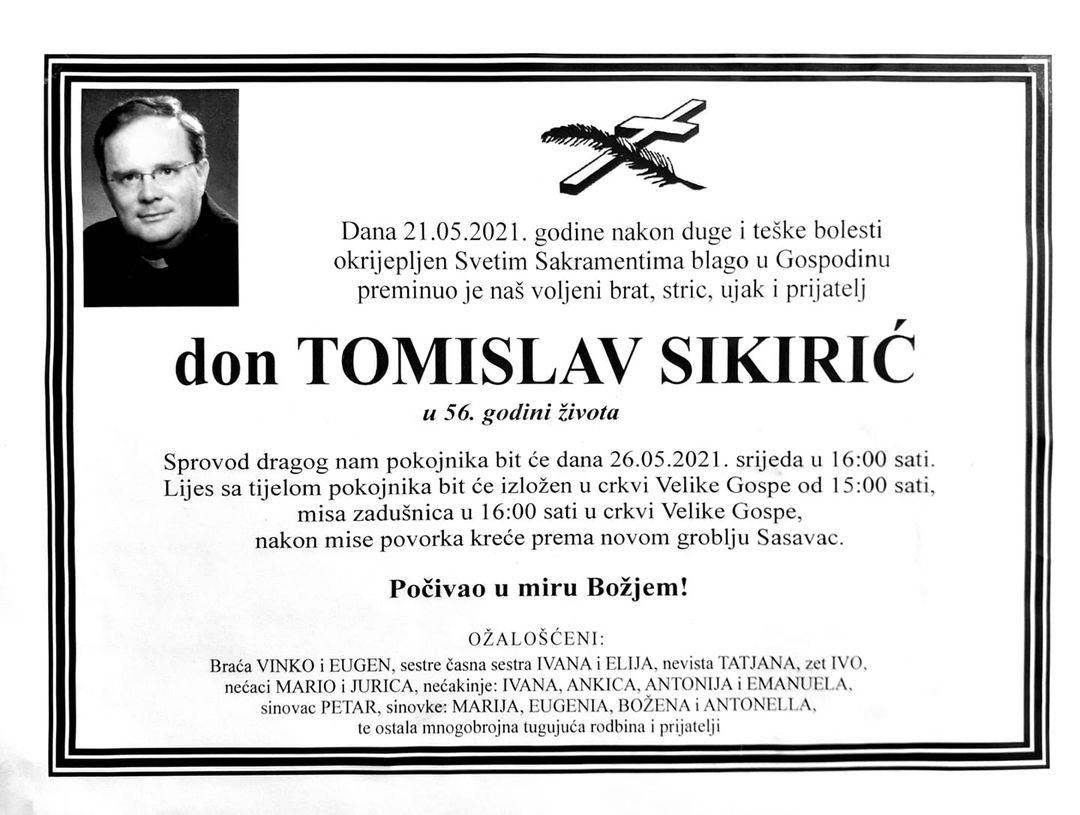 Posljednji pozdrav - don Tomislav Sikirić