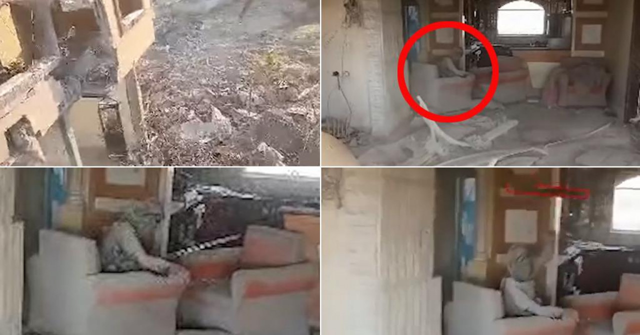 Nestvarna snimka posljednjih trenutaka šefa Hamasa: Ozlijeđeni Sinwar sjedi u fotelji u razrušenoj zgradi i štapom gađa izraelski dron!