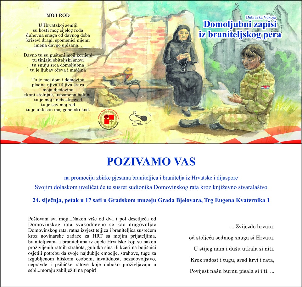Promocija zbirke pjesama "Domoljubni zapisi iz braniteljskog pera"