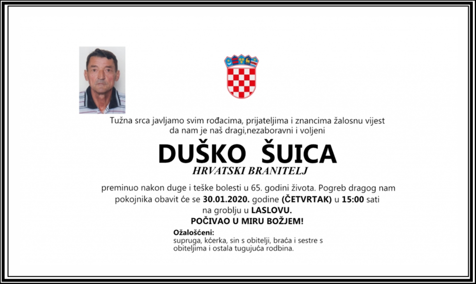 Posljednji pozdrav ratniku - Duško Šuica