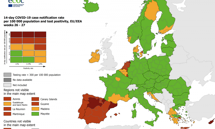 Hrvatska obala više nije zelena na novoj korona-karti EU-a
