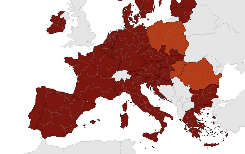 ECDC objavio novu koronakartu, gotovo cijela Europa u tamnocrvenom
