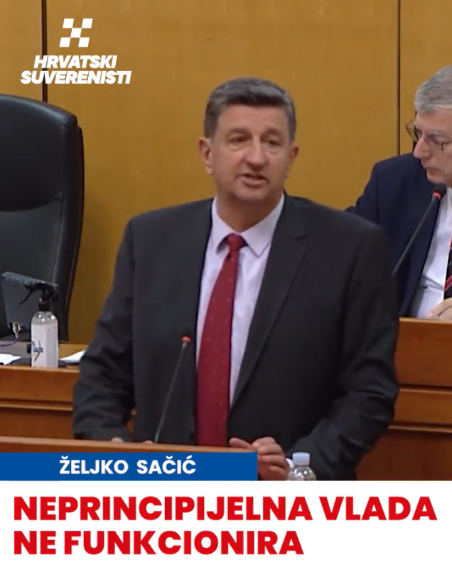 Željko Sačić: Neprincipijelna Vlada ne funkcionira