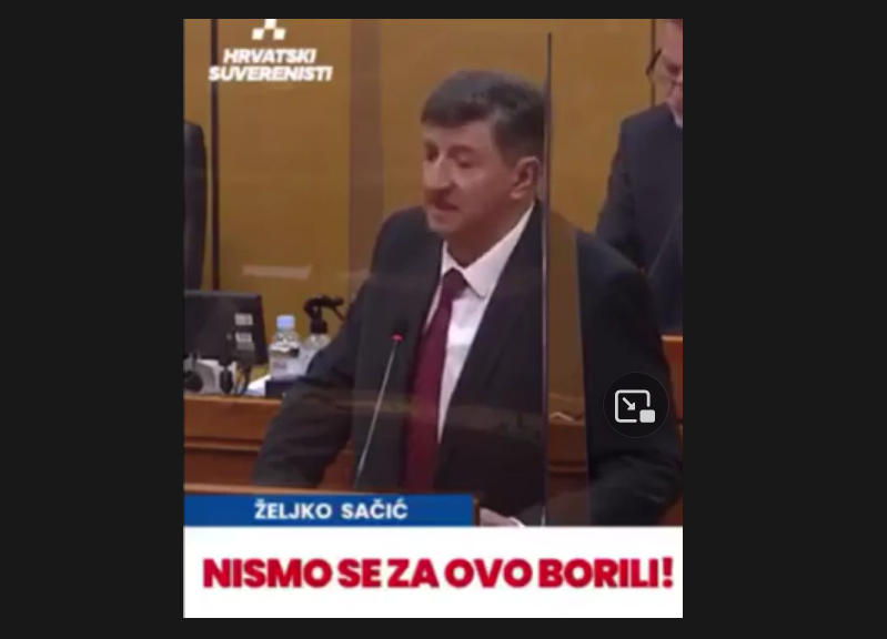 Pogledajte današnji govor saborskog zastupnika Željka Sačića u Hrvatskom saboru