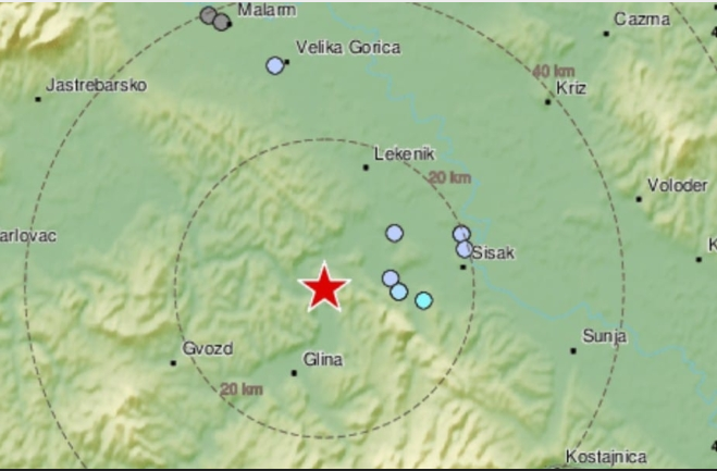 TLO NE MIRUJE! Dva slabija potresa u središnjoj Hrvatskoj, oba jačine 2,3 po Richteru