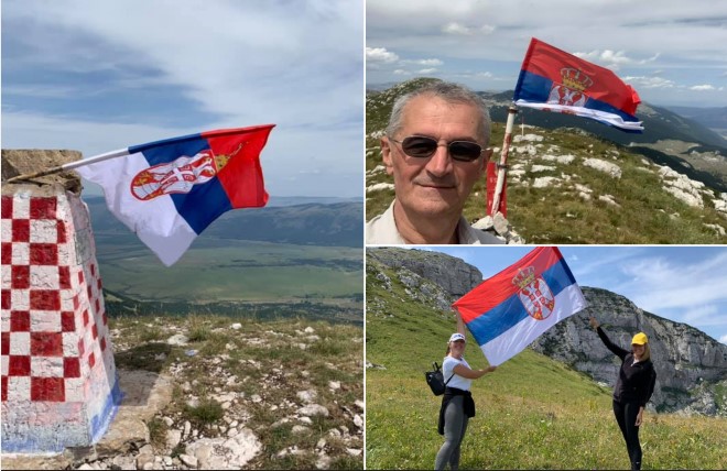 NOVA PROVOKACIJA - SRPSKI POLITIČAR NA NAJVIŠOJ HRVATSKOJ PLANINI POSTAVIO SRPSKU ZASTAVU: ‘Upravo sam se popeo na Dinaru iznad Knina, najveću i najopjevaniju srpsku planinu!’