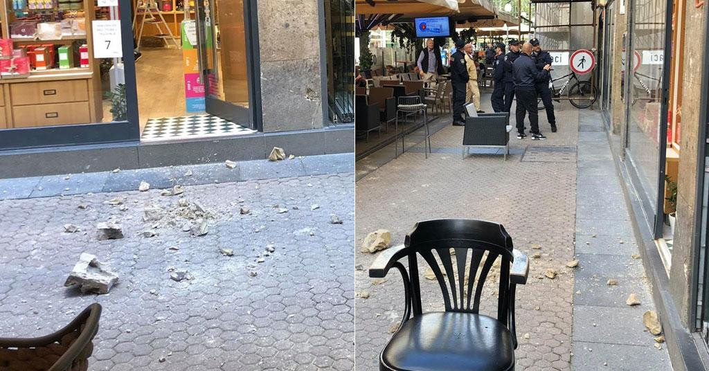 Oprez: Odlomio se komad betona i pao na zagrebačku Bogovićevu ulicu između kafića i trgovina