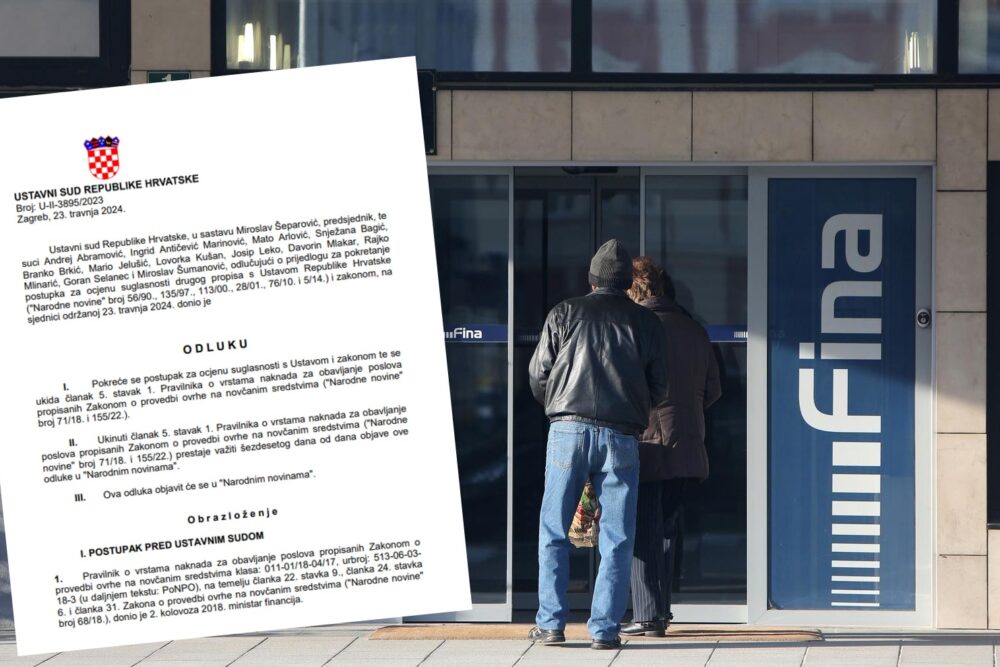 Ustavni sud utvrdio da je Fina protuzakonito određivala cijene troškova ovrha