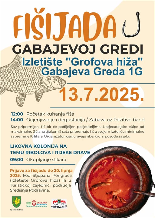 Velika Fišijada na Gabajevoj Gredi – druženje, natjecanje i umjetnost uz mirise ribljeg paprikaša