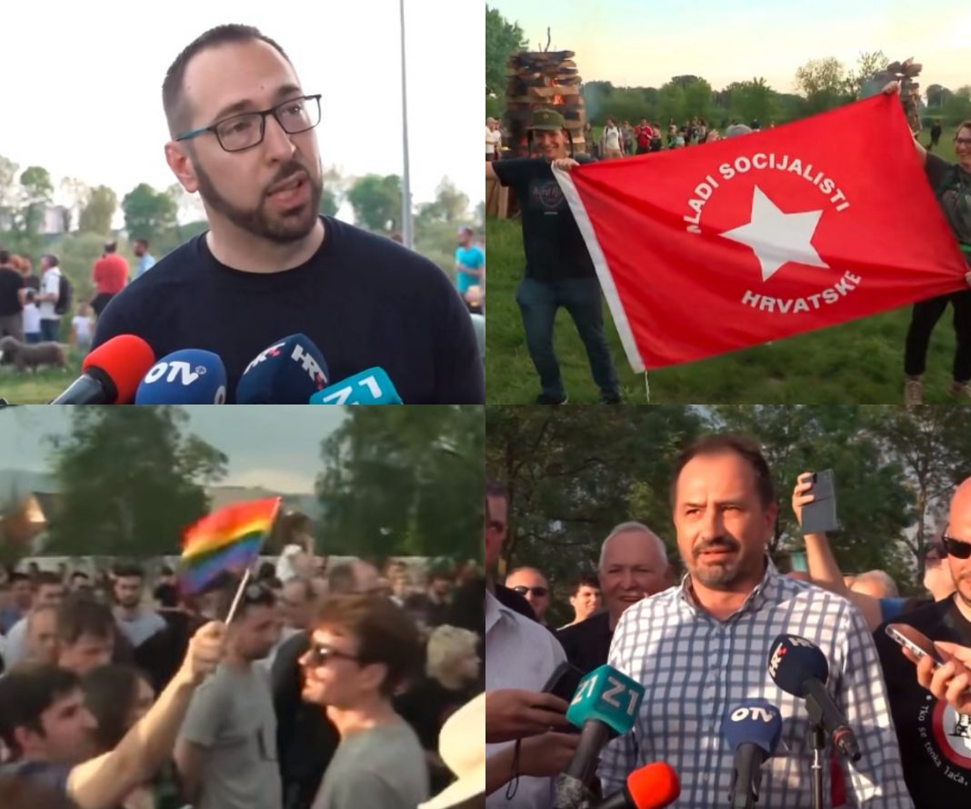 Šokantan video s Trnjanskih kresova: Napad na novinara Z1, Peternela htjeli spriječiti da govori i urlali: Gazi ustaše!